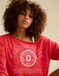 AE Ohio State Buckeyes Off-the-Shoulder Graphic T-Shirt - Red