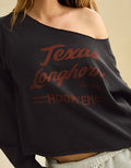 AE Texas Longhorns Off-the-Shoulder Graphic T-Shirt - Orange