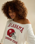 AE Alabama Crimson Tide Off-the-Shoulder Graphic T-Shirt - Red