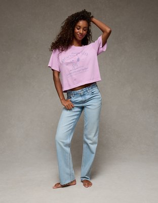 AE Boxy Snoopy Graphic T-Shirt - Purple