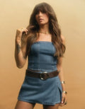 AE High-Waisted Wrap Skirt - Medium Tinted Indigo