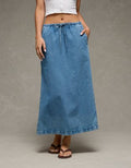 AE Dreamy Drape Pull-On Maxi Skirt - Medium Wash