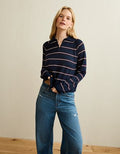 AE Oversized Button Up Sweater Polo - Navy