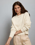 AE77 Shaker Stitch Raglan Sweater - Ivory