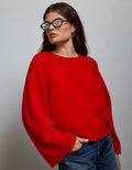 AE77 Boxy Cashmere Sweater Tee - Red