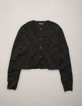 AE77 Cashmere-Blend Button-Up Cardigan Sweater - Black