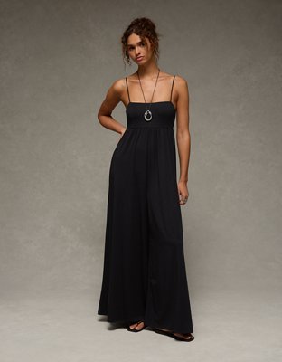 AE Knit Wide-Leg Jumpsuit - Black