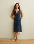 AE Denim Button-Up Midi Dress - Medium Wash