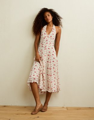 AE V-Neck Corset Maxi Dress - Cream