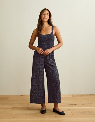 AE Smocked Bella Jumpsuit - Navy