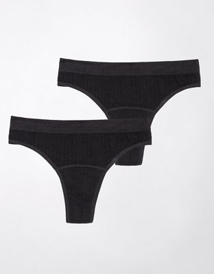 The Period Company Light Flow Thong 2-Pack - Onyx Black