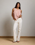 AE77 Premium Vintage Flare Jean - White
