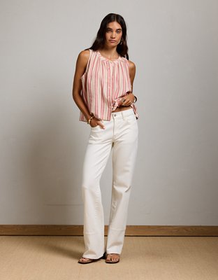 AE77 Premium Vintage Flare Jean - White