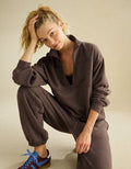AE Everyday Luxe Quarter-Zip Sweatshirt - Coffee