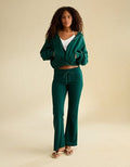 AE Everyday Luxe Balloon-Sleeve Full-Zip Sweatshirt - Camper Green