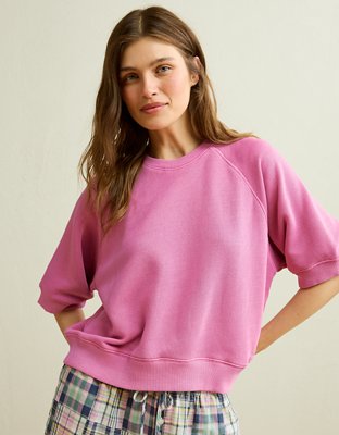 AE Campus Short-Sleeve Sweatshirt - Starlet Pink