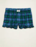 AE Ruffle Flannel Boxer Shorts - Powder Blue