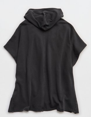 Aerie Hooded Fleece Cape - Smoked Gray