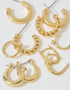 Aerie Basic Hoop Earrings 5-Pack - Gold