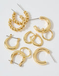 Aerie Basic Hoop Earrings 5-Pack - Gold