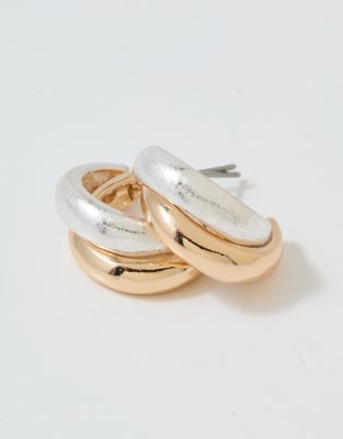 Aerie Double Hoop Earrings - Gold