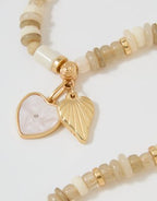 Aerie Chunky Beaded Charm Necklace - Natural
