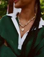 Aerie Chunky Beaded Charm Necklace - Natural