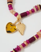 Aerie Chunky Beaded Charm Necklace - Brown