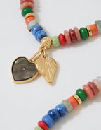 Aerie Chunky Beaded Charm Necklace - Blue
