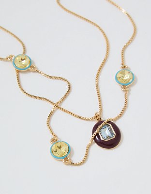 Aerie Candy Jewel Layered Necklace - Gold