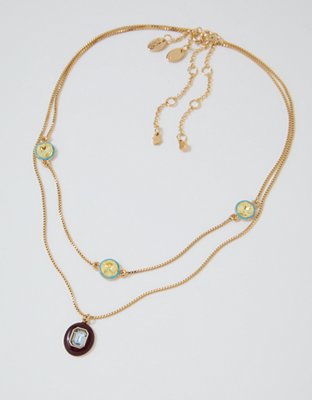 Aerie Candy Jewel Layered Necklace - Gold