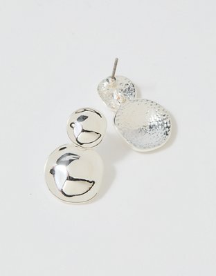 Aerie Disk Bead Drop Earrings - Silver