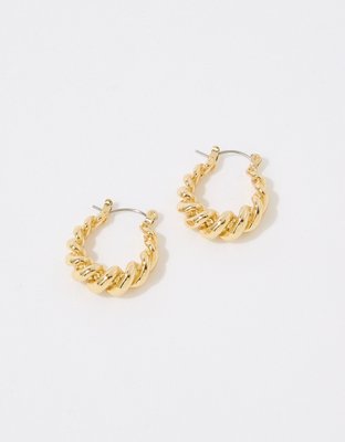 Aerie Twist Dome Hoop Earrings - Gold