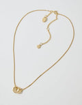 Aerie Mixed Metal Circle Necklace - Gold