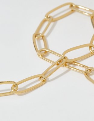 Aerie Chunky Paperclip Necklace - Gold