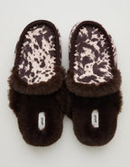Aerie Contrast Stitch Slippers - Deep Earth