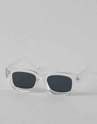 AEO Rectangular Thick Frame Sunglasses - Clear