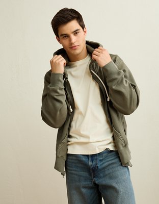 AE Laidback Luxe Full-Zip Hoodie - Olive Moss