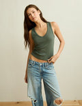 AE V-Neck Boyfriend Tank Top - Pine