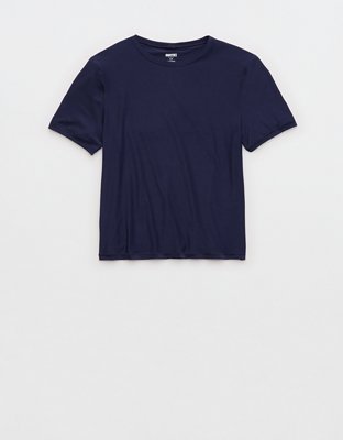 SMOOTHEZ Short Sleeve Crew T-Shirt - Navy