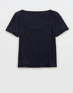 SMOOTHEZ Short Sleeve Scoop T-Shirt - Navy