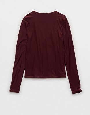 SMOOTHEZ Long Sleeve Ruched Top - Royal Berry