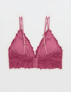 Show Off Rosey Lace Padded Plunge Bralette - Autumn Jam