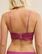 Show Off Rosey Lace Padded Plunge Bralette - Autumn Jam