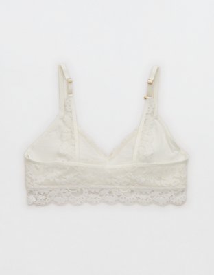 Show Off Chenille Lace Push Up Bralette - Soft Muslin