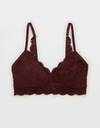 Show Off Chenille Lace Push Up Bralette - Royal Berry