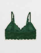 Show Off Chenille Lace Push Up Bralette - Rugged Green