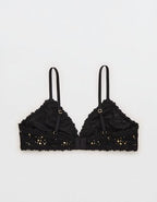 Show Off Vintage Lace Triangle Bralette - True Black