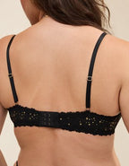 Show Off Vintage Lace Triangle Bralette - True Black