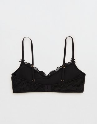Show Off Dozen Roses Lace Padded Bralette - True Black